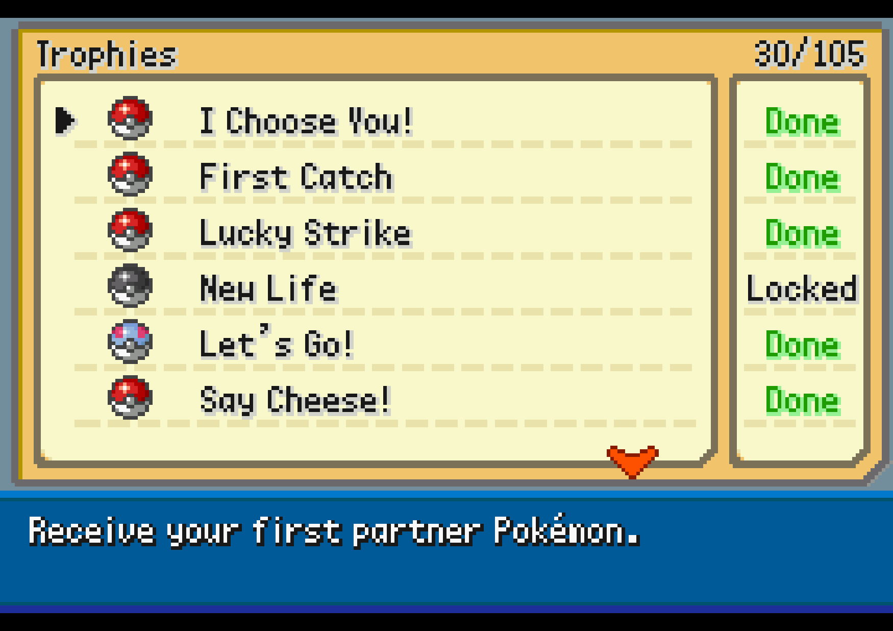 SoulGold trophy list interface