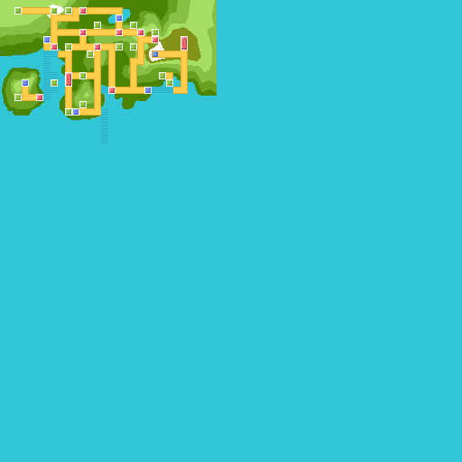 Stylized Johto region map from the SoulGold project