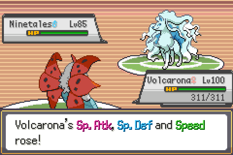 SoulGold battle with Volcarona facing Alolan Ninetales